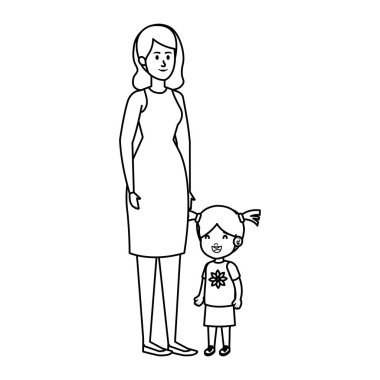 Küçük kızı olan genç bir anne.