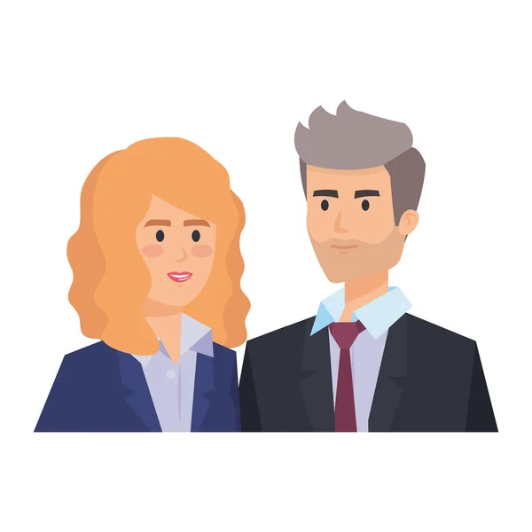 Avatars couple d'affaires personnages — Image vectorielle