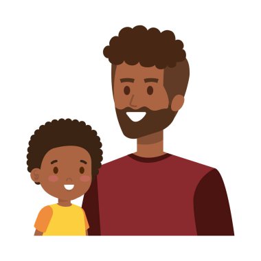 Oğlu karakterli genç Afrikalı bir baba.