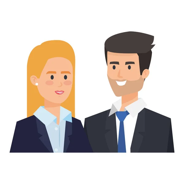 Avatars couple d'affaires personnages — Image vectorielle