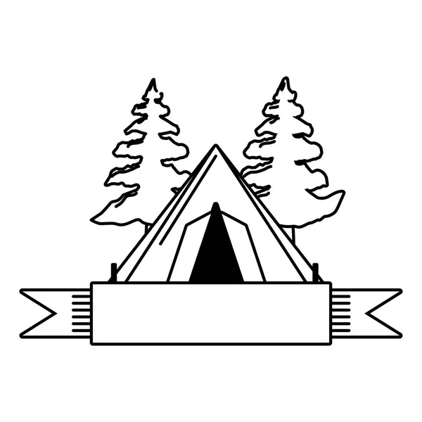 野营帐篷树 — 图库矢量图片