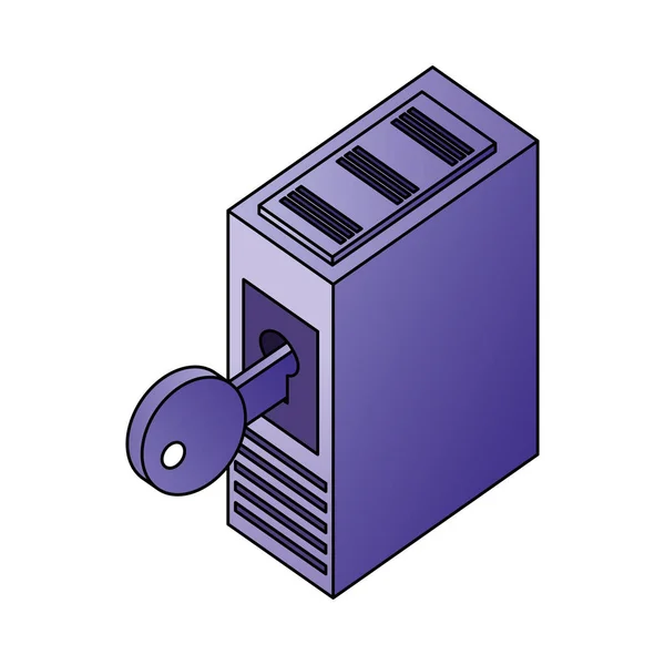 Base de datos servidor almacenamiento seguridad de red de datos — Vector de stock
