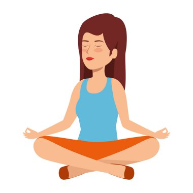 Güzel bir kadın yoga yapıyor.