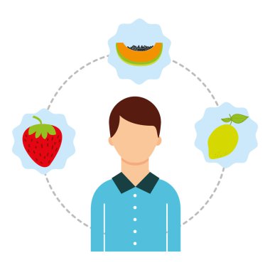 taze doğa meyve ile adam