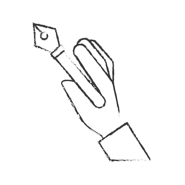 万年筆の設計を持っている手 — ストックベクタ