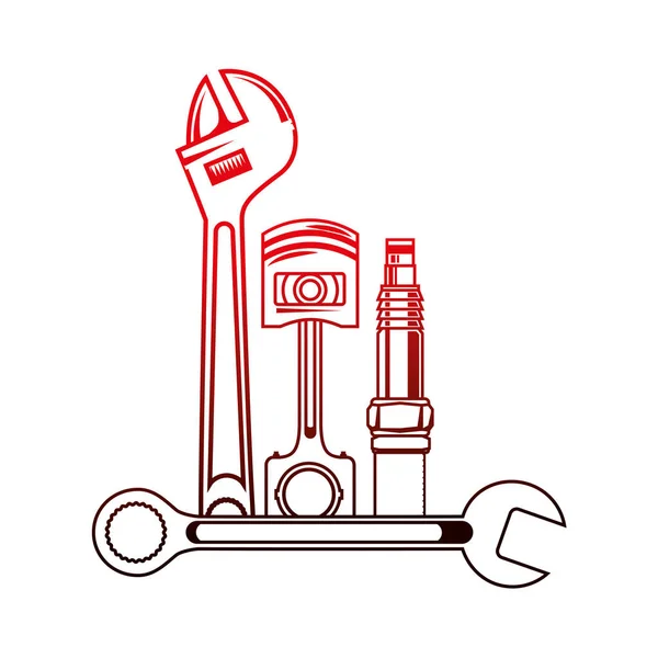 Ustawianie ikony narzędzi mechanicznych — Wektor stockowy
