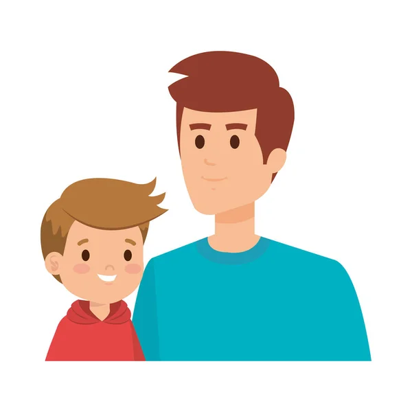 Jeune père avec fils personnages — Image vectorielle