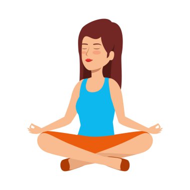 Güzel bir kadın yoga yapıyor.