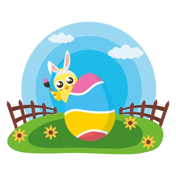Щасливого Великдень chick — стоковий вектор