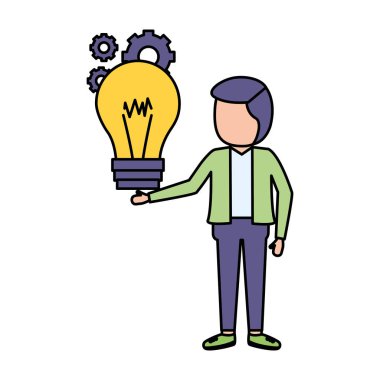 ampul dişliler ile işadamı