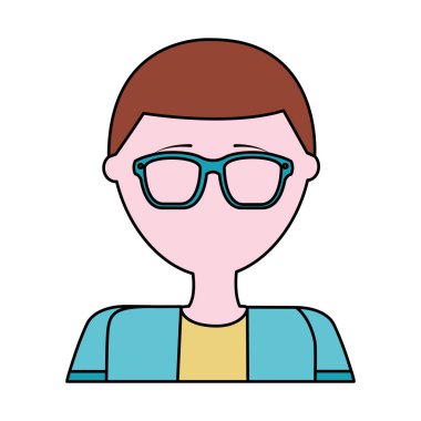 gözlük avatar karakteri ile baş adam