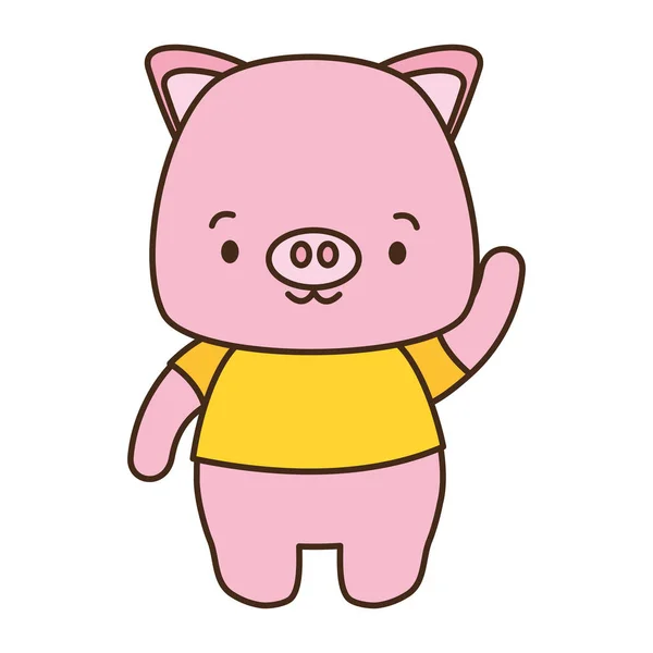 可爱的小猪卡通 — 图库矢量图片