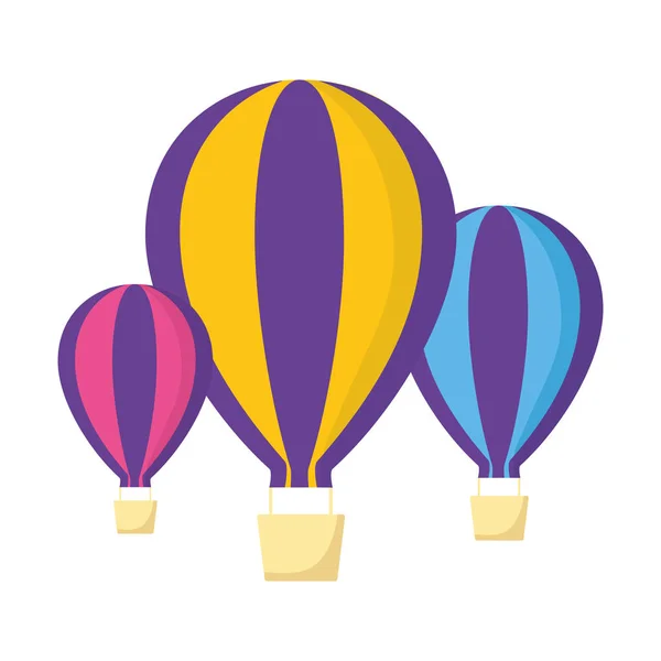 Tres globos de aire caliente — Vector de stock