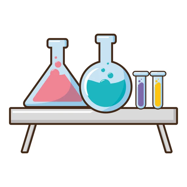 Tes tubos ciencia de laboratorio — Vector de stock