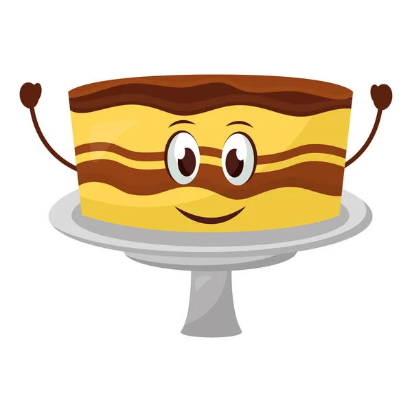 Birthday cake kawaii cartoon comic sweet design image — Stock vektor