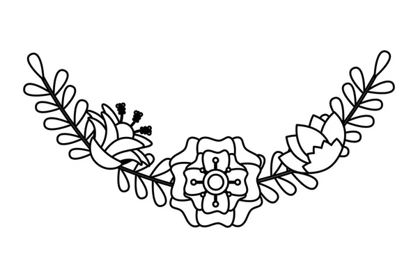 Blommor blad gren — Stock vektor
