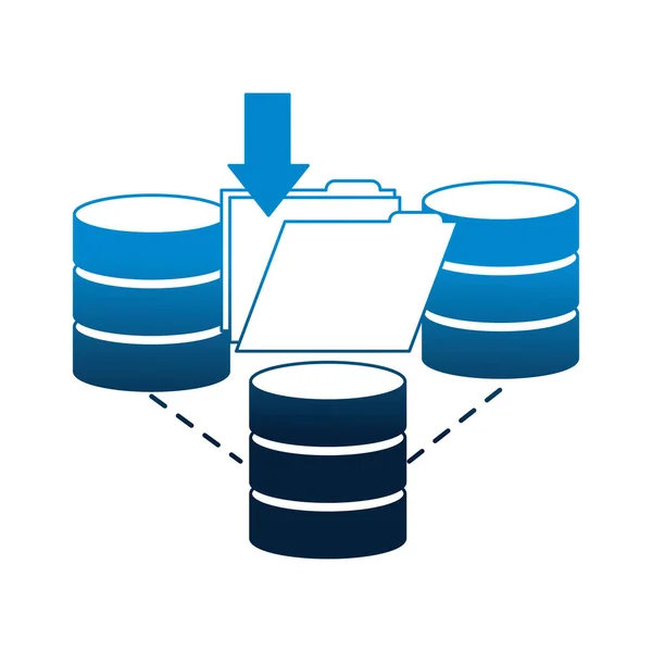 Centro de base de datos descargar datos intercambio de archivos — Vector de stock