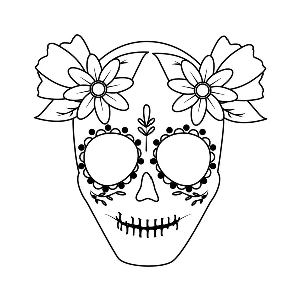 Fleur de crâne catrina — Image vectorielle