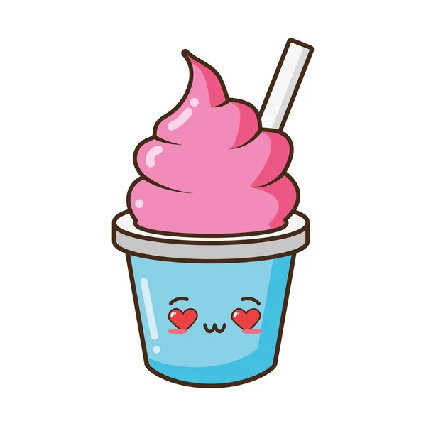 Kawaii comida rápida — Vector de stock