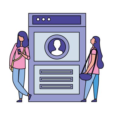 mobil web sitesini kullanan iki kadın