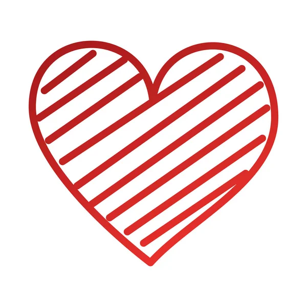 Heart love romance passion decorate stripes — Stock Vector