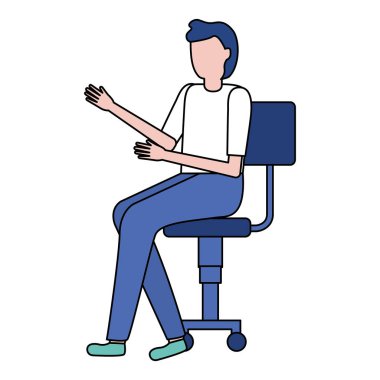 Ofis koltuğu oturan adam