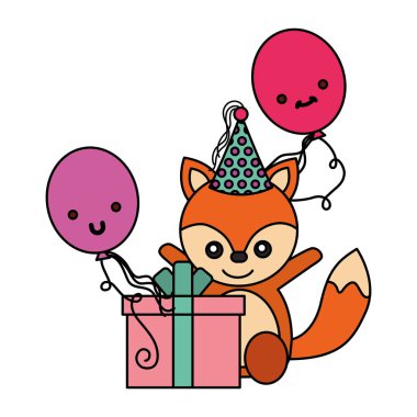 sevimli tilki doğum günü hediye balonu