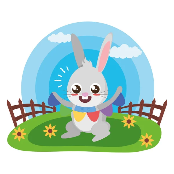 Lapin mignon avec carotte — Image vectorielle