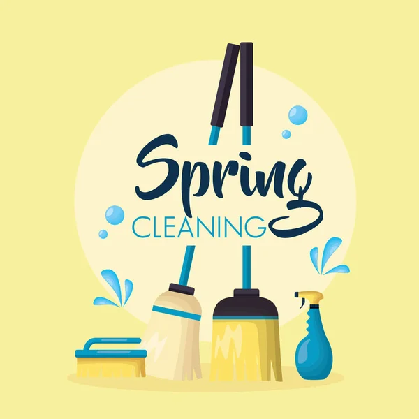 Herramientas de limpieza de primavera — Vector de stock