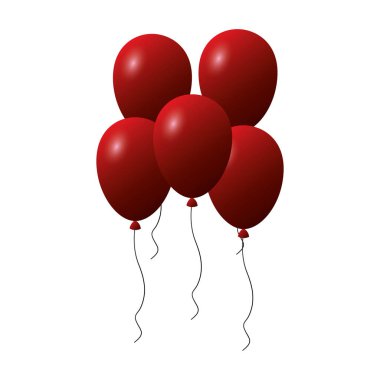 beyaz arka plan demet balon dekorasyon