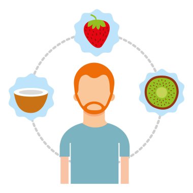 taze doğa meyve ile adam