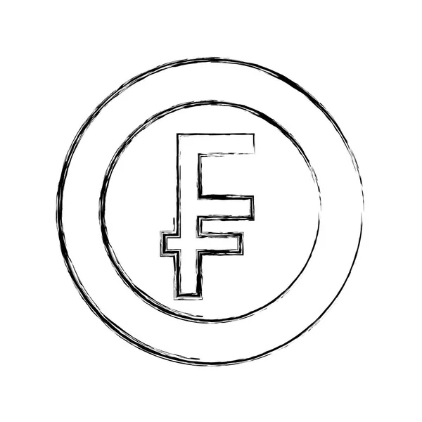 Знак монети франк гроші свінг — стоковий вектор