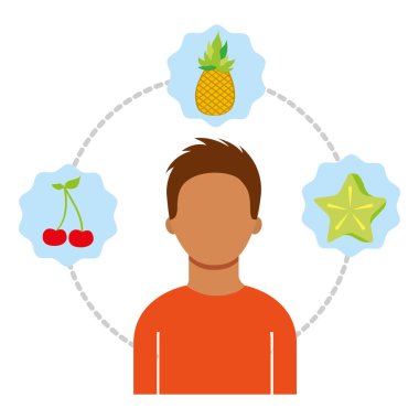 taze doğa meyve ile adam