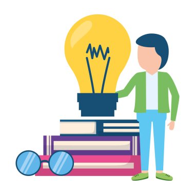 adam kitapları yığılmış