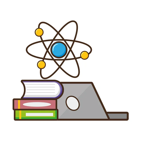 Laptop Bücher Molekülwissenschaft — Stockvektor