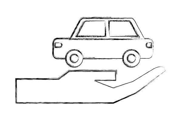 Mano con el símbolo de protección del vehículo — Vector de stock