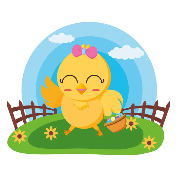 Heureuse poulette de Pâques — Image vectorielle