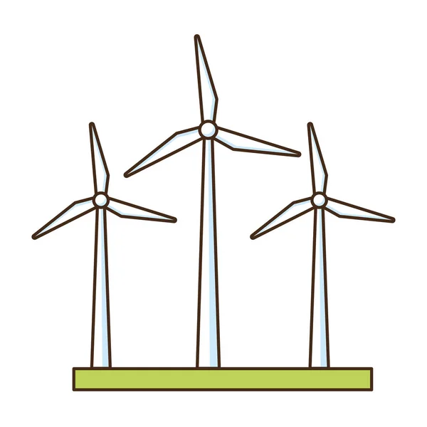 Энергия ветряных турбин — стоковый вектор