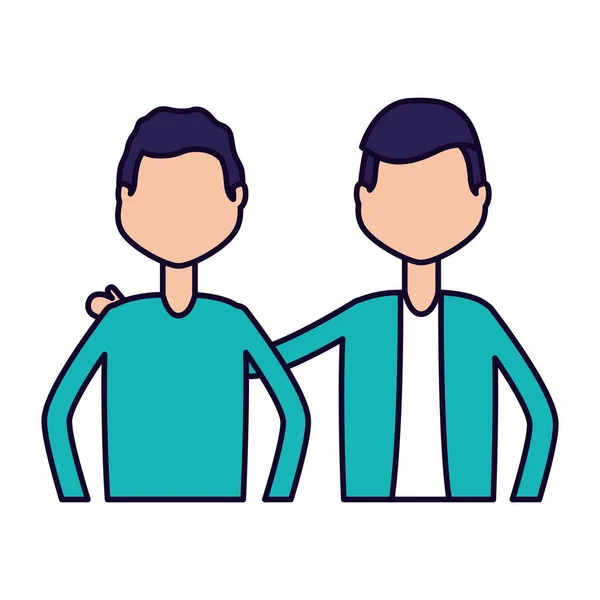 Hombres personajes retrato — Vector de stock