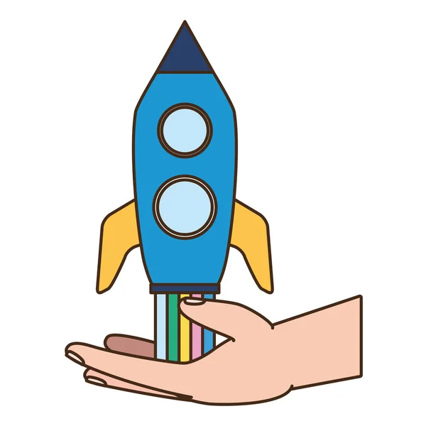 Hand med raket — Stock vektor