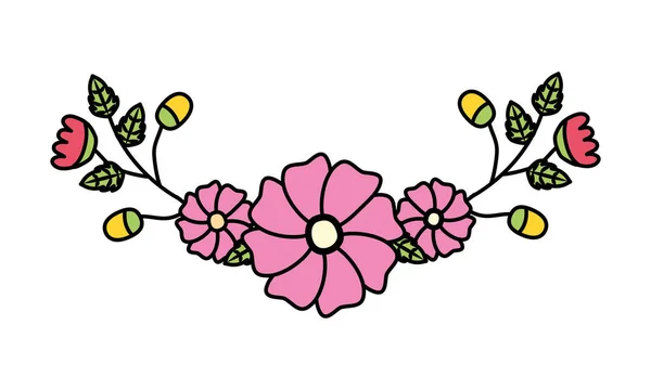 Flores hojas decoración — Archivo Imágenes Vectoriales