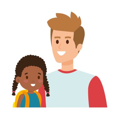 afro kızı karakterleri ile baba