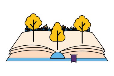 açık kitap ağaçlar doğa