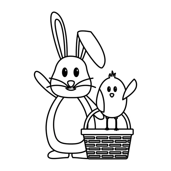 Feliz conejo de Pascua — Vector de stock