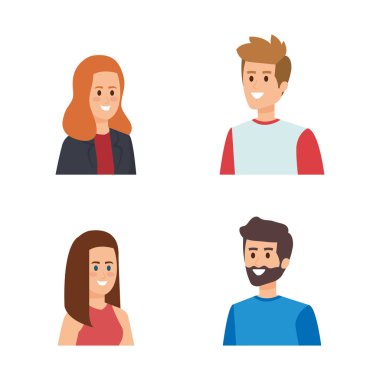 set kız ve erkek saç modeli ile kafa