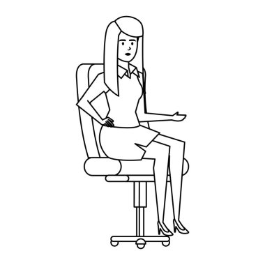şık iş kadını ofis koltuğunda oturmak