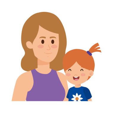 Küçük kızı olan genç bir anne.