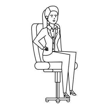 şık iş kadını ofis koltuğunda oturmak