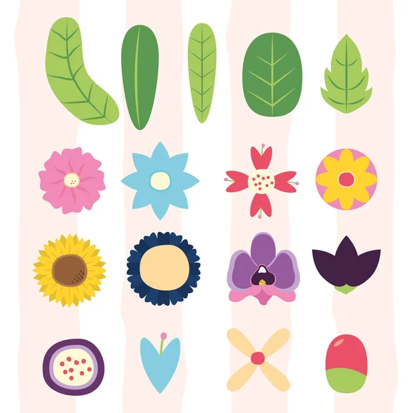 Flori frunze flora — Vector de stoc