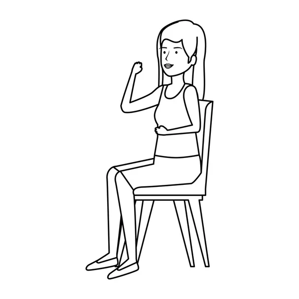 Belle femme assise dans la chaise — Image vectorielle